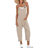 Muchpow Women's V Neck Sleeveless Jumpsuits Spaghetti Straps Harem Long Pants Overalls With Pockets