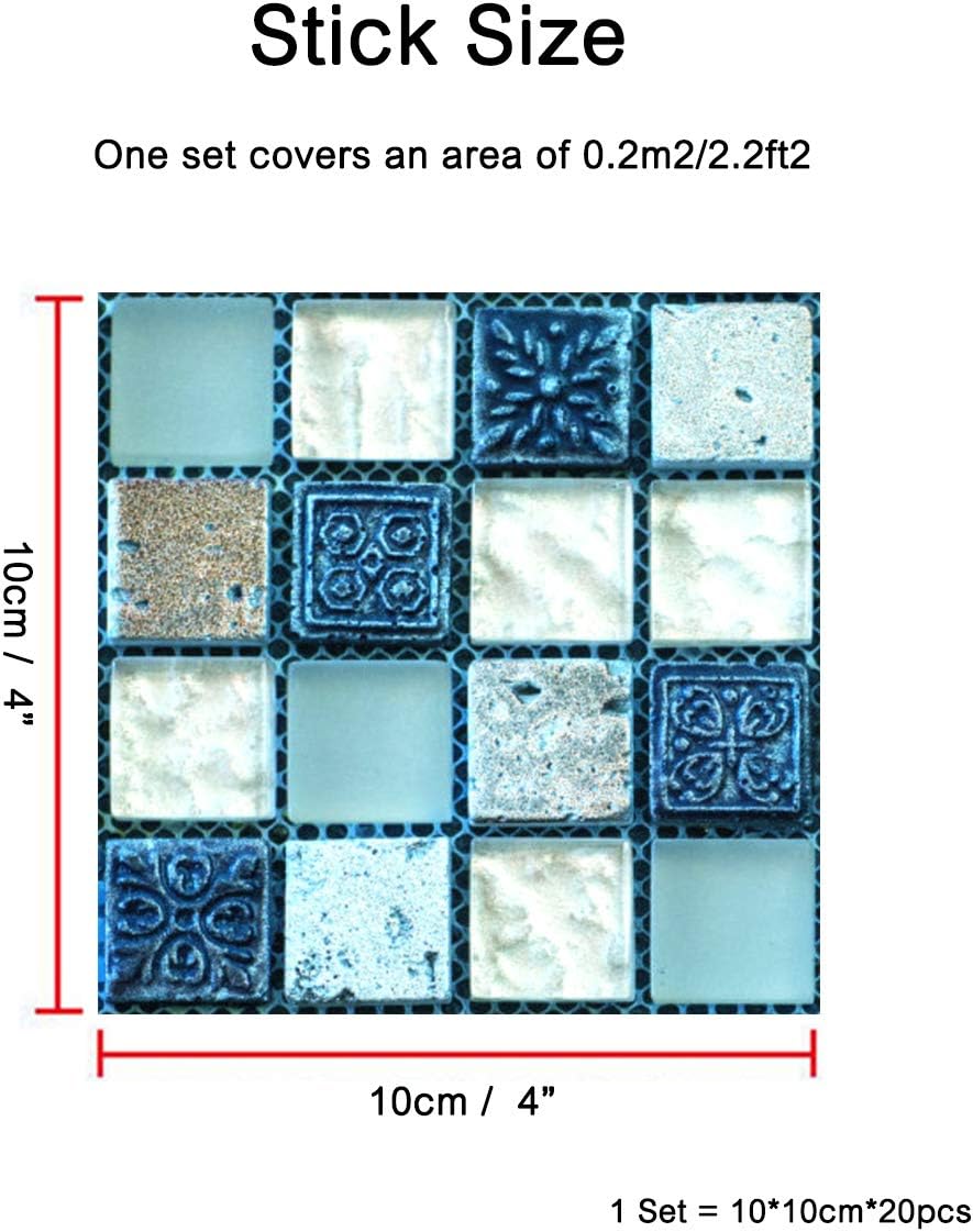 FBBULES 20PCS Mosaic Style Decorative Tile Stickers - Image 4