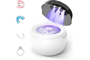 XOOWOO Ultrasonic Retainer Cleaner Machine for Dental: 50kHz Professional Ultra Sonic Cleaner Pod for Mouth Guard,Night Guard,Braces - Ultrasonic Denture Cleaner Machine