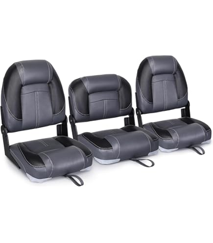 NORTHCAPTAIN Deluxe 52 Bass Boat Seat Set – 3-Piece Folding Seats With Stainless Steel Hardware