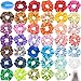 Satin Scrunchies for Hair 40 Colors, EAONE Glossy Hair Scrunchies Elastic Hair Ties Ponytail Holder Headbands for Women Girls, 40 Pieces