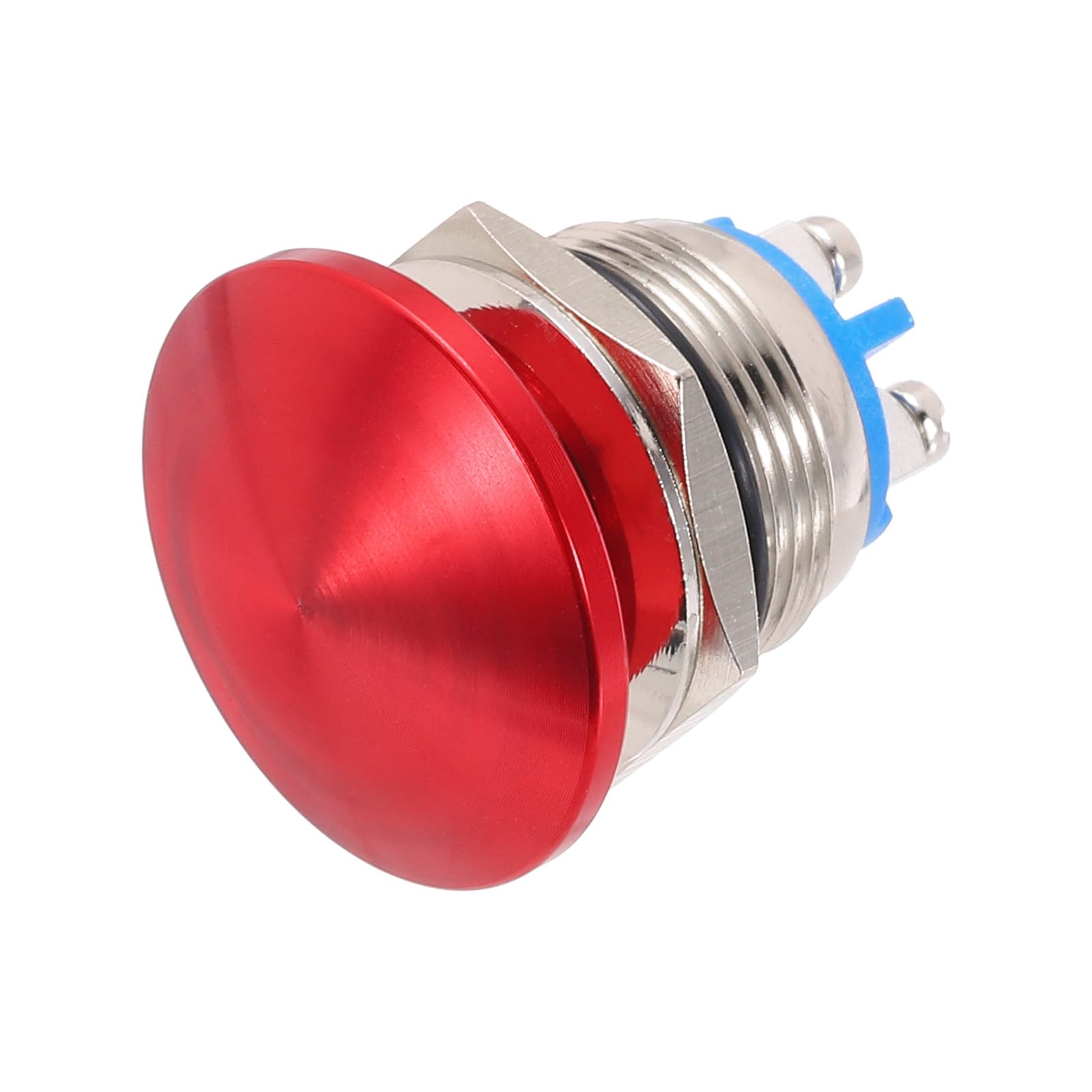 METALLIXITY 1PCS 3A 19MM 3/4" Momentary Mushroom Head Push Button Switch 12V 24V 120V 250V AC Red 1NO Waterproof IP65 SPST Domed Round 2 Screw Foot Switch