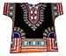 Vipada Handmade Dashiki Shirt Men's Dashiki African Shirt Large Size Several Colors (Blak and Orange)