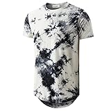 Mens Hip Hop Tie-Dyed Hipster Curve Hem T