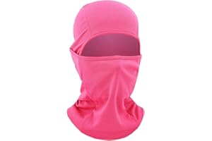 FEKEY&JF Balaclava Face Mask, Winter Full Face Mask for Men & Women, Skiing, Snowboarding, Motorcycle, UV Protection (Rose Red)