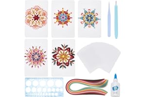 WEBEEDY 20 Sets Paper Quilling Kits for Beginners DIY Mandala Quilling Card Making Kits with 36 Colors Strips, 20 Cards, Paper Quilling Tools and Supplies Home Room Wall Art Decor Creative Gift
