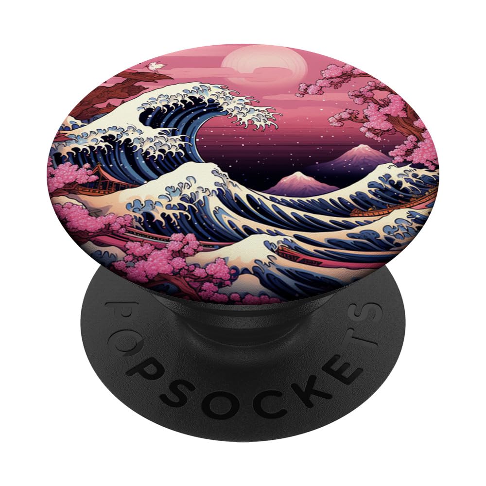 Japanese Flowers Serenity Waves Whispering Petal Secrets PopSockets Swappable PopGrip