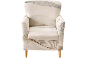 CRFATOP Printed Stretch Chair Slipcovers with Arms for Living Room 1 Piece Accent Chair Covers Soft Banquet Chair Covers Saucer Armchair Furniture Protector Office Reception Reading Sofa,A23