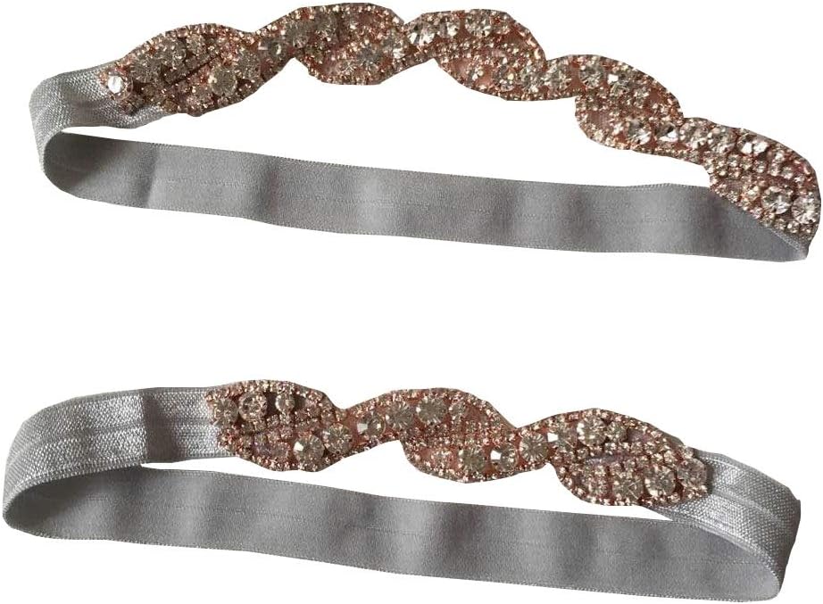 Rhinestones wedding garter set stretchable legs garters wave style P07
