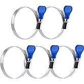POWERTEC 70332 3 Inch Key Hose Clamp, Thumb Screw Key Adjustable Stainless Steel Hose Clamps for Dust Collection and Dryer Ve