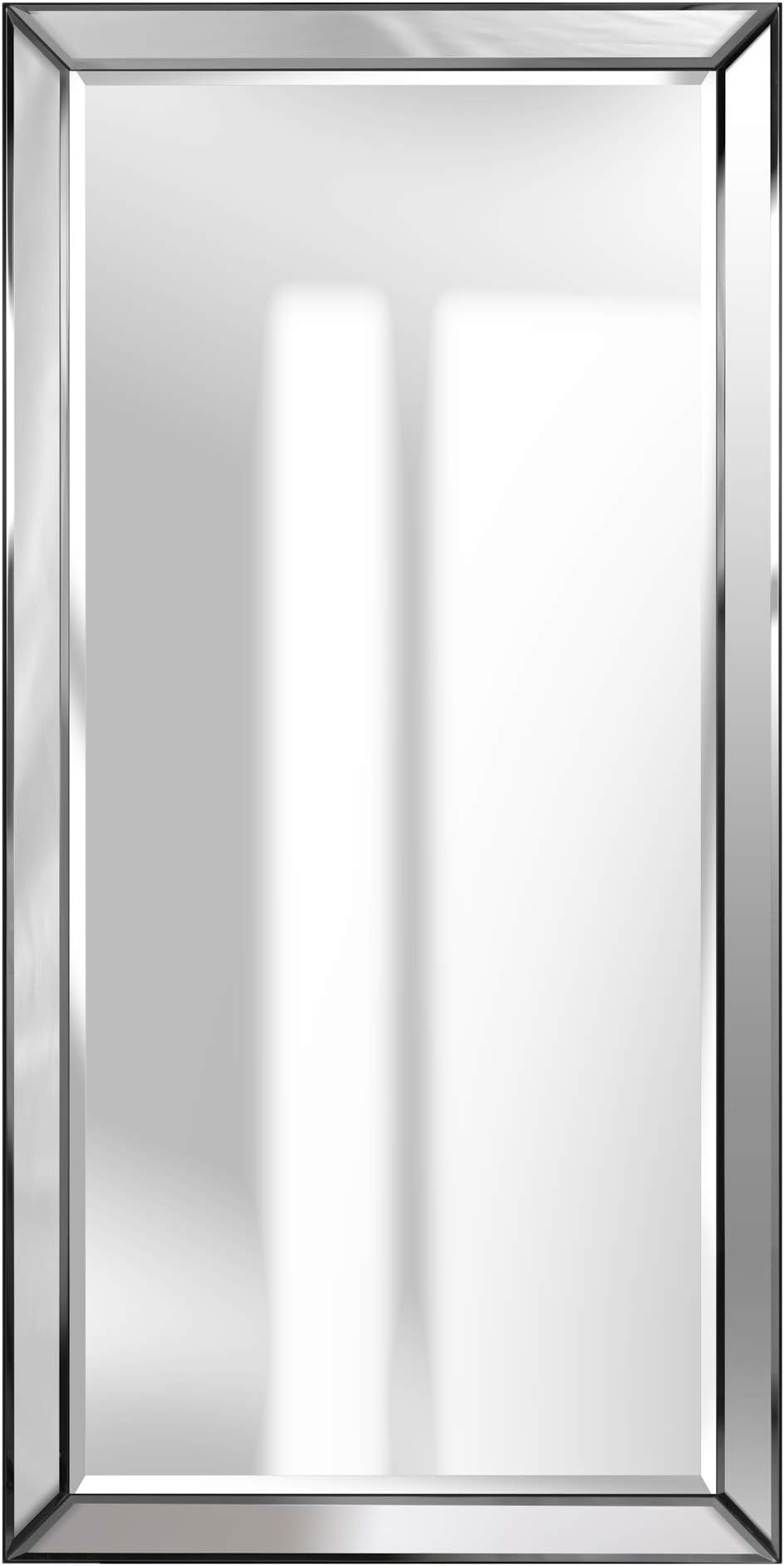 Everly Hart Collection Framed Beveled Wall Mounted Accent Mirror, 24" x 48"