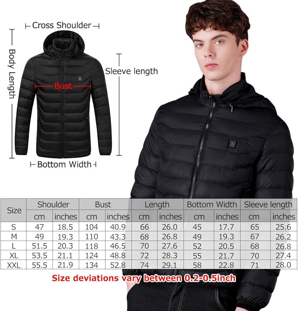 SUPTEMPO Women's Men's Heated Jacket Electric Heating Jacket Winter Warm Jackets for Women and Man: Clothing