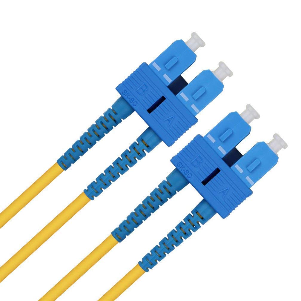ipolex SC to SC Fiber Patch Cable Single Mode, 1G/10GB OS2 Fiber Optic Cable, Duplex 9/125μm Fiber Optic Internet Cable, LSZH Fiber Optic Jumper for SMF SFP/SFP+ Transceiver, 2-meter.