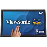ViewSonic TD2423D 24 Inch 1080p Touch Screen Monitor, 10-Point, USB Hub | IR Touch, HDMI, DisplayPort, VGA, USB Hub, Eye Care, Home Office, Retail, Laptop, PC, Mac, Anti Glare, Dual Speakers, Tilt