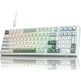 RK ROYAL KLUDGE R98 Pro Creamy Mechanical Keyboard, 96% Wired Gaming Keyboard RGB Backlit with Number Pad and Volume Knob, Gasket Mount, MDA Profile PBT Keycaps, Hot Swappable Pre-lubed Tactile Switch