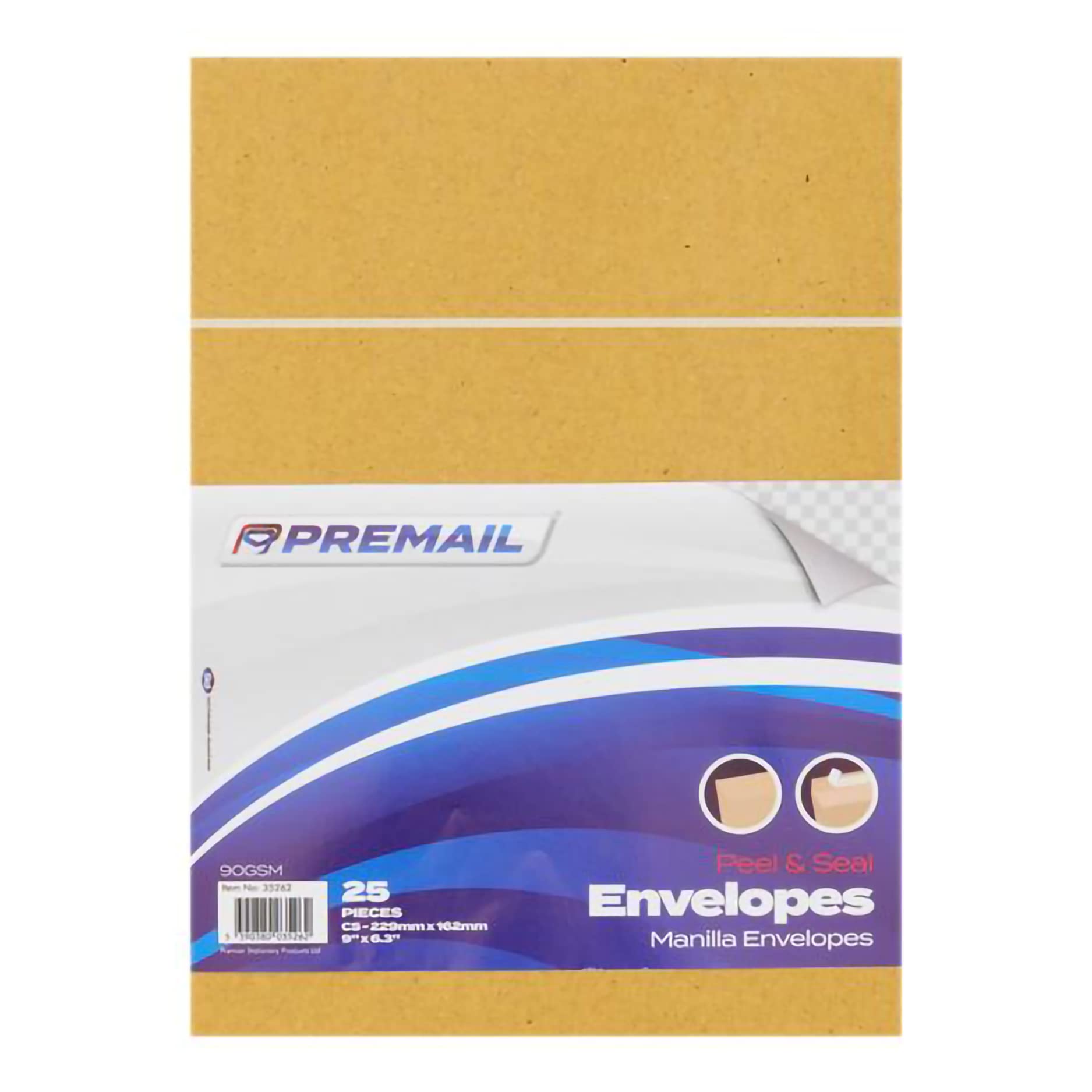 Premier Stationery C5 Envelopes, Heavy Duty, Peel & Seal Manilla Document Storage, Stationary Supplies, Ideal for Brochures, Invoices & Catalogues, Office Stationary, 110gsm (Pack of 20)