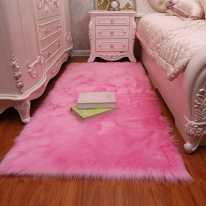 Piel De Oveja Sintética Es Muy Suave Al Tacto Alfombra Antideslizante