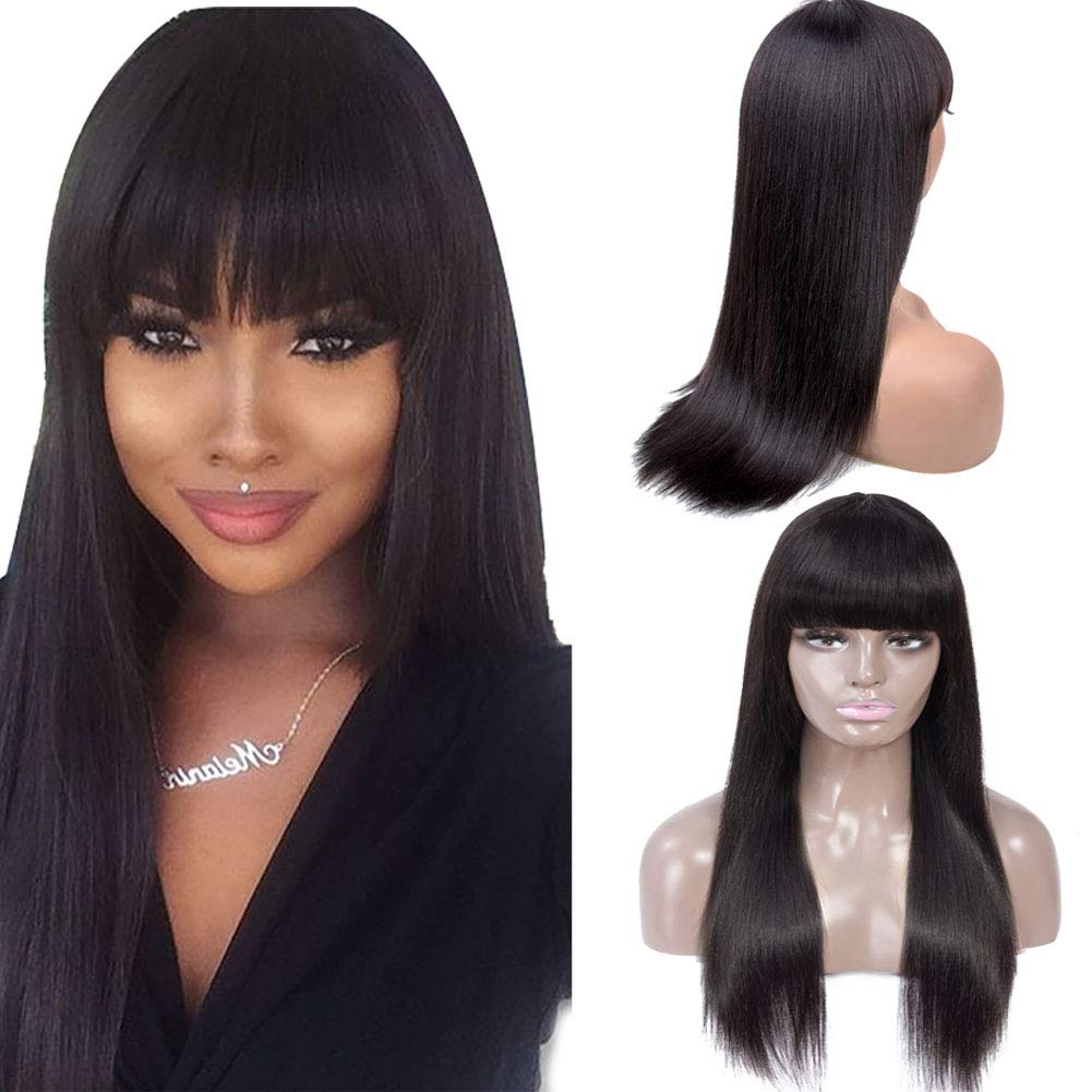 Amazon Com Healthair 14inch Straight Wigs With Bangs Straight