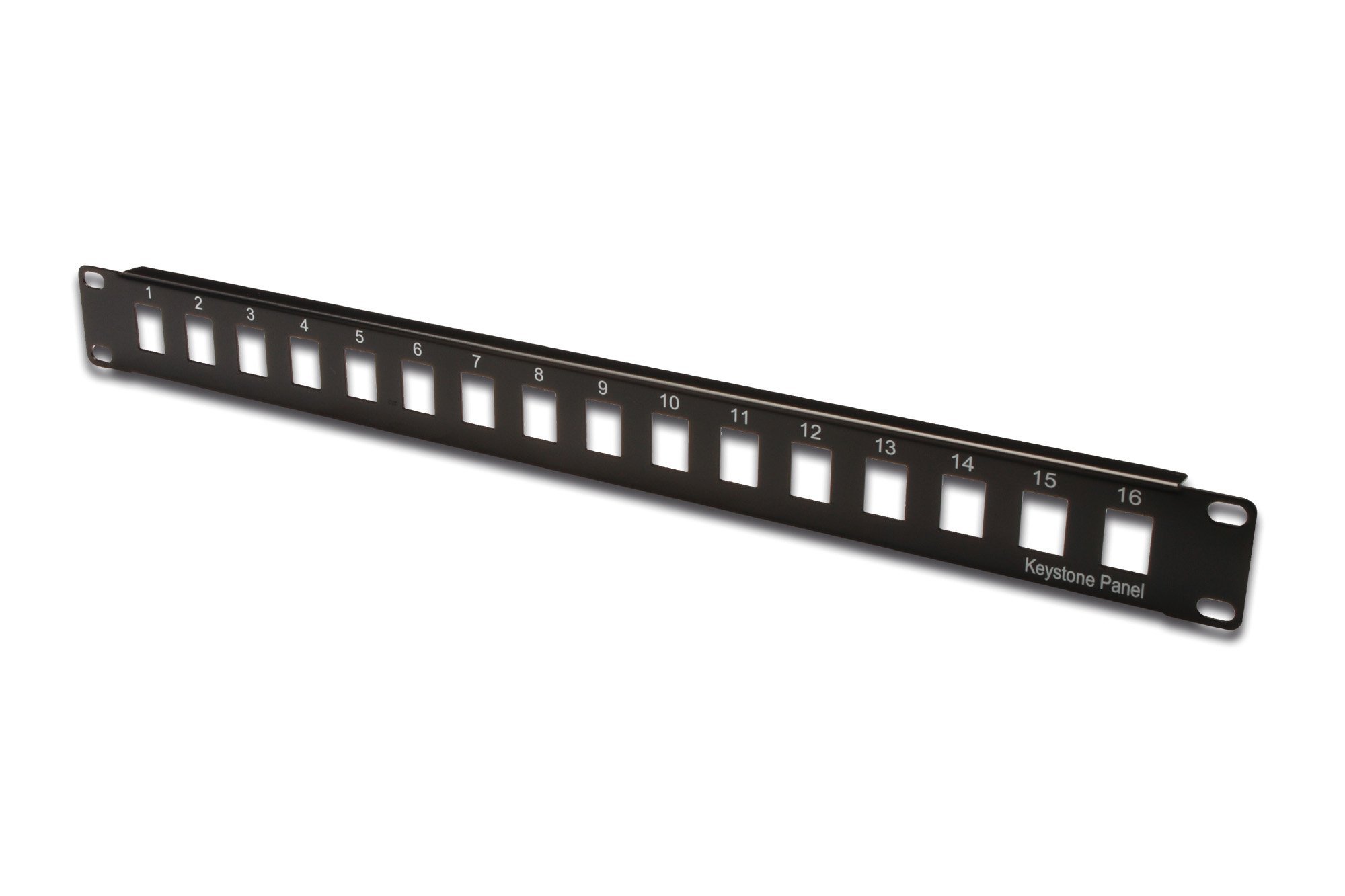 Digitus patch panel – modular – for Keystone modules – 19-inch – 16-port – unshielded – rack mount 1U – black