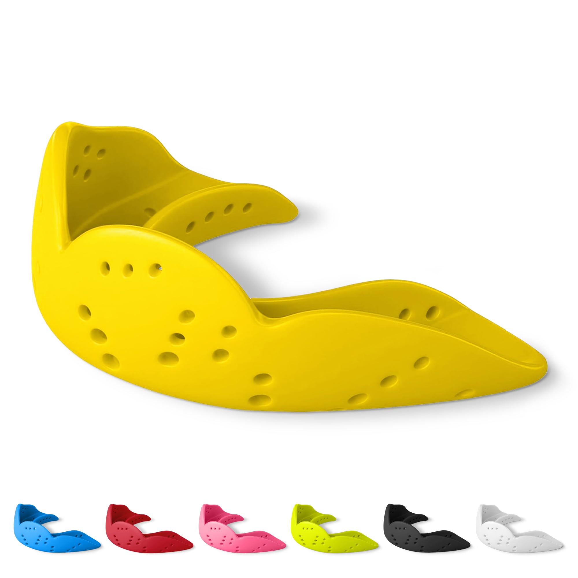 SISU Aero Small Mouthguard, Sunny Yellow - 1.6mm Thin - Custom-Molded Fit - Slim Design - Remoldable Up to 20 Times - for Team Sports - Non Toxic