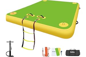 Wauffua Inflatable Floating Dock for Lakes, Thick and Extra Wide Lake Floats for Adults, Air Dock Platform with Portable Carrying Bag, Floating Platform Island for Pool Beach Ocean