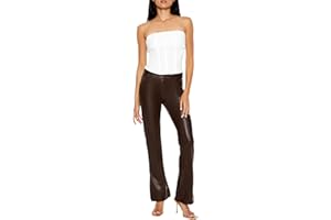 Forever 21 Womens Faux Leather Split-Hem Flare Pants
