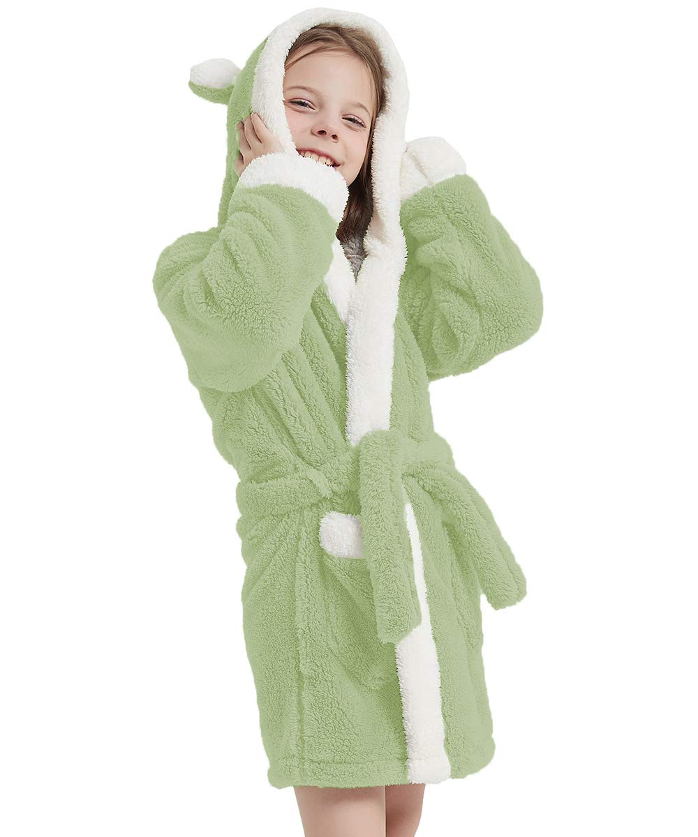 Photo 1 of ACOGNA Girls Robe Hooded Boys Animal Bathrobes Children Birthday Christmas Gifts, green 150, 12-14 Years