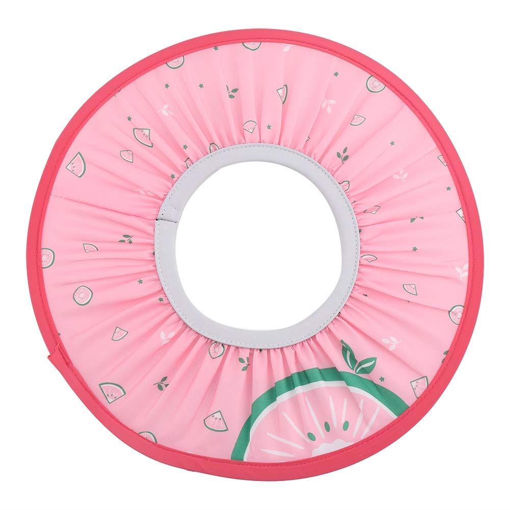 Elastic Kids Shampooing Cap Soft Waterproof Cloth Bathing Shower Eye Hat for Kids Children Baby(Pink)