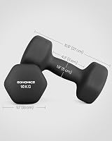SONGMICS 2x10 kg Neoprene Hex Dumbbells Set Ink Black SYL110B01 view 7