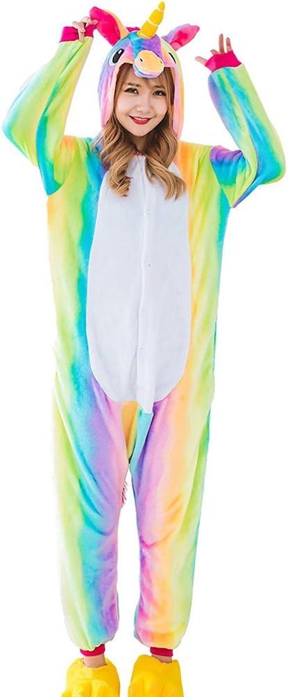 Triseaman Adult Halloween Cosplay Pajamas Unicorn Costume Onesie Homewear 13 Colors