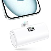Healluvor 6000mAh USB-C Portable Charger,Power Bank for iPhone 18 Pro/17/16 | PD-20W Fast Charge,Flight-Safe,Lipstick-Size,Digital Display,Travel Essential Charger for Samsung Galaxy S25/S24/S23 Android