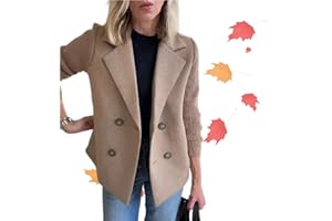 Women's Lapel Button Knitted Patchwork Sleeve Casual Coat 2025 New Women Patchwork Pea Coat Casual Breasted Blazer Sweater