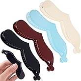 Winsyison 4pcs Banana Hair Clips, Non-Slip Large Hair Claws for Women, Heart Double Combs Hairpin Accessories for Thin Curly Straight Long Short Hairstyles- Blue & Red & White & Black