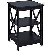 Convenience Concepts Oxford End Table with Shelves, Black