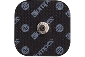 Compex Easy Snap Electrodes 2in x 2in for Edge, Performance, Sport Elite Muscle Stimulators - 1 Pack (4 Electrodes) – Blue, 4 Count (Pack of 1)