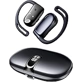 NEOQOQO Open Ear Headphones, 0.28oz Lightweight Next-Gen Bluetooth 5.4 Air Conduction Wireless Earbuds w/Extra Bass, 48H Playtime, 3 EQ Modes, ENC Mic, IPX5, Snug Fit for Workout Running Black