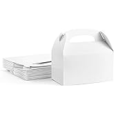 ValBox Treat Boxes 30 Pack White Paper Gable Gift Boxes - Goodies Favor Box for Kids' Birthday Party, Wedding, Baby Shower, 6.2 x 3.5 x 3.5 Inches