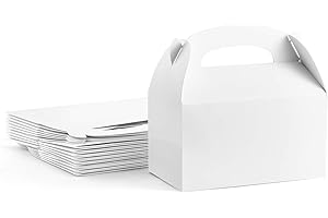ValBox Treat Boxes 30 Pack White Paper Gable Gift Boxes - Goodies Favor Box for Kids' Birthday Party, Wedding, Baby Shower, 6.2 x 3.5 x 3.5 Inches