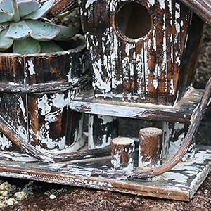 SXWDLHB Fatto A Mano in Legno Bird House Solid Succulente Vaso di Fiori in Vaso Creativo Birdhouse 25 * 12 * 22cm