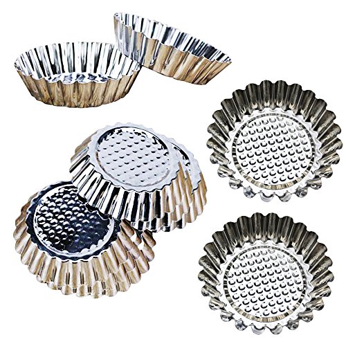 Metal Baking Cups. Maxi Nature Pack of 12 Mini Pie Muffin Cupcake Pans