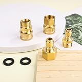 NQEUEPN 4Pcs M22-14mm to 1/4in Pressure Washer Adapter Set Brass Gold view 6