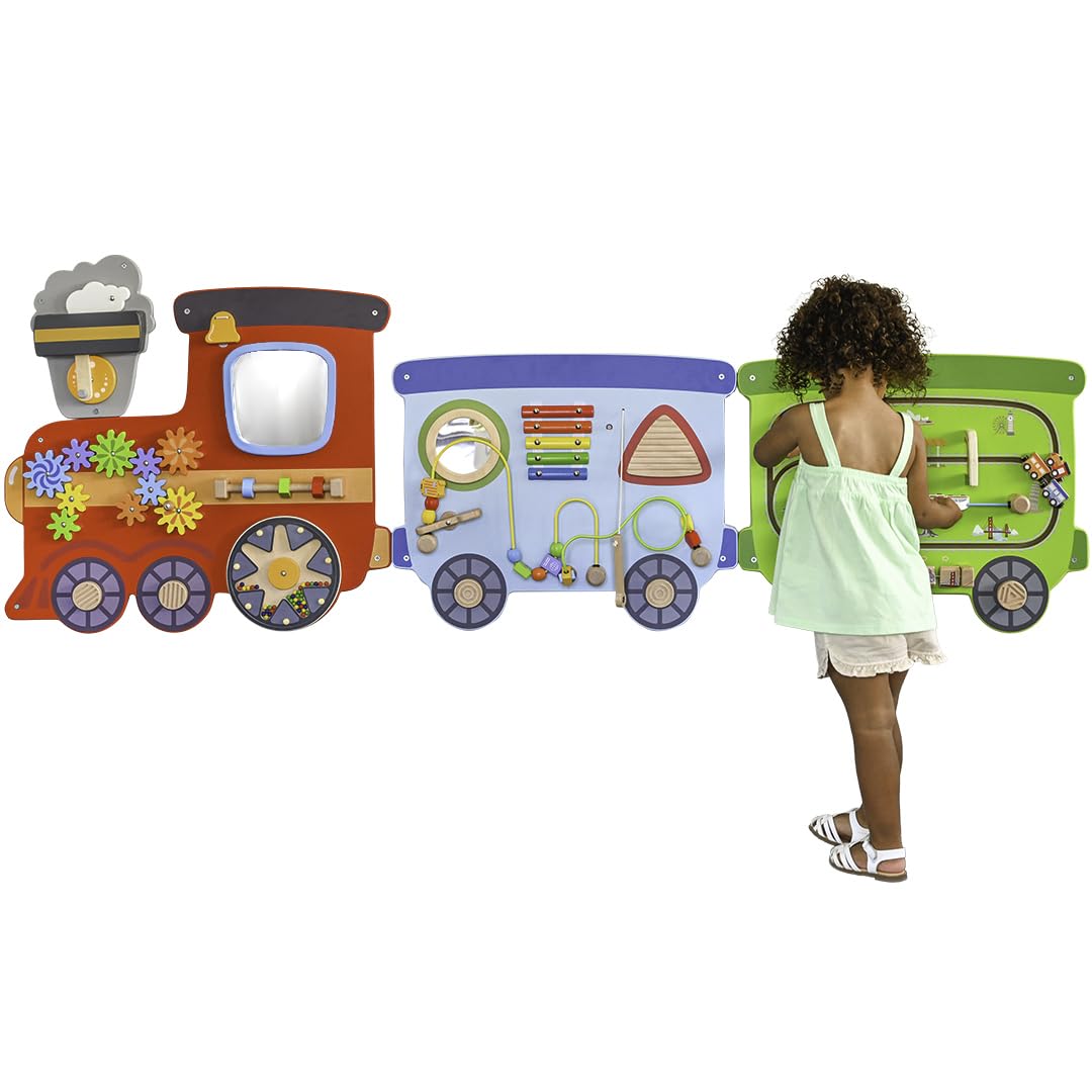 Photo 1 of Spark & Wow Train Activity Wall Panels | 18m+ | Montessori Wall Activity Board | 15 Activities | Busy Board | Toddler Indoor Sensory Play Equipment