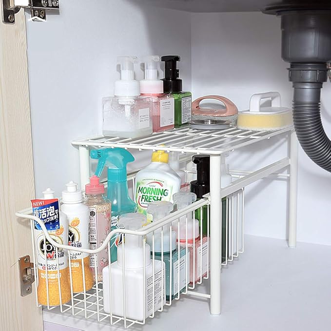 ZYHA Organizador Debajo del Fregadero,Organizador de Armario apilable