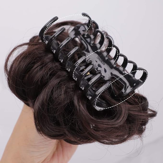 LNERATO Claw Clip in Hair Bun Dark Brown