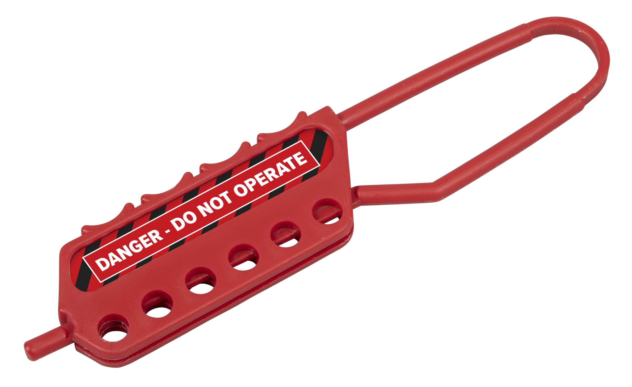 Sealey EV13 Insulation Safety Hasp, Lockout Tag System, 6 Hole, Red