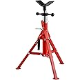 VEVOR V Head Pipe Stand 1/8"-12" Capacity, Adjustable Height 24"-42", Pipe Jack Stands 2500 lb. Load Capacity, Portable Foldi