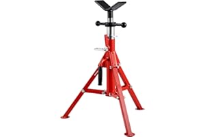 VEVOR V Head Pipe Stand 1/8"-12" Capacity, Adjustable Height 24"-42", Pipe Jack Stands 2500 lb. Load Capacity, Portable Foldi