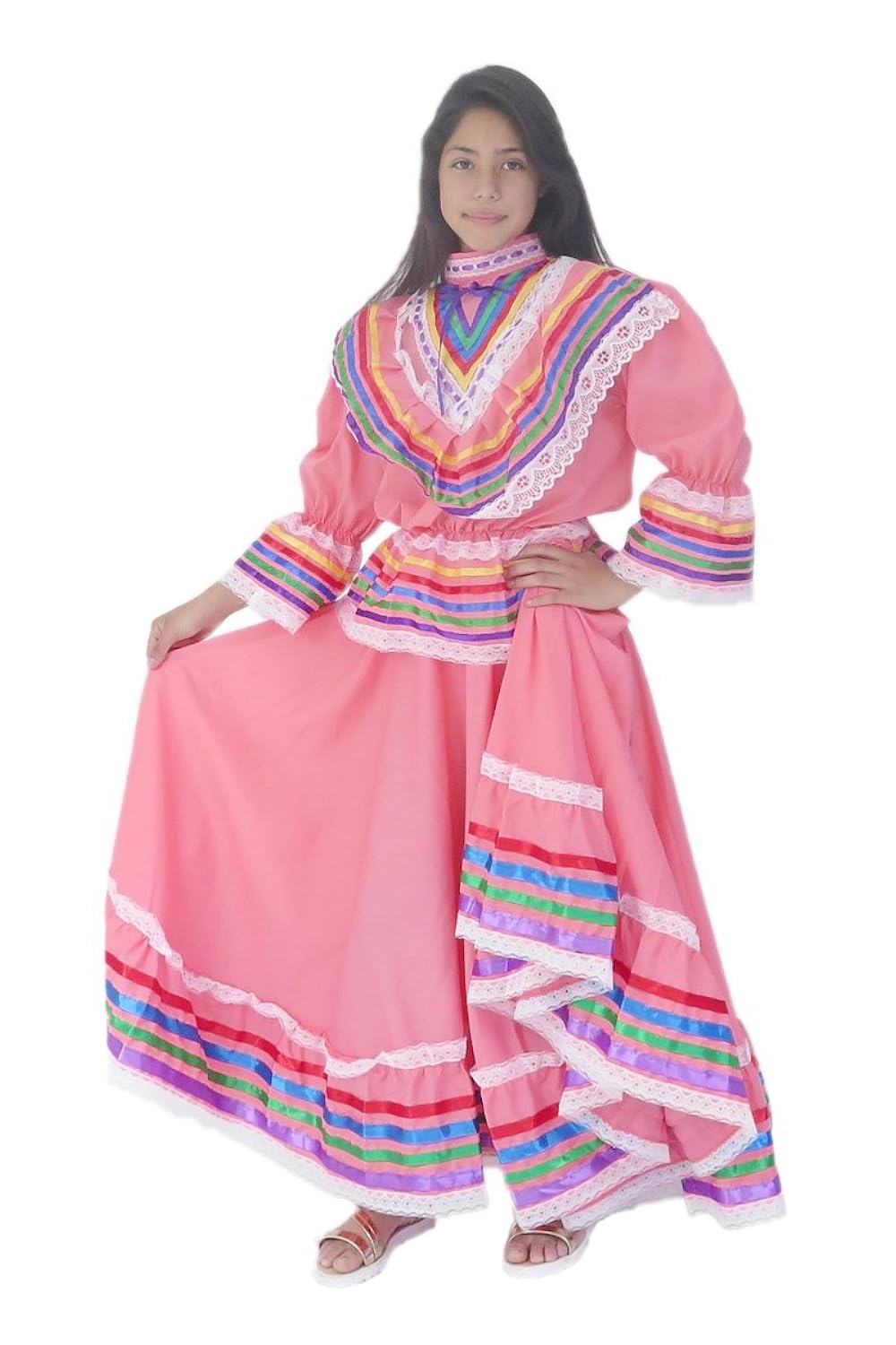 Mexican Clothing Co Girls Mexican Jalisco Dress (Blouse and Skirt) Poplin