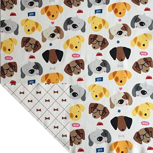 Kiddokins Cotton Cloth Napkin for Kids Lunchbox: Puppy Dogs and Bones Double Sided Napkin