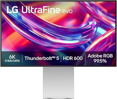 Ultrafine™ evo 32U990A-S.AEU (32 Zoll) 6K UHD Nano IPS Black Monitor, DisplayHDR 600, Thunderbolt 5 (96W), Silber